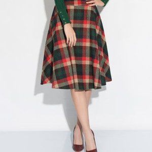 Plaid Winter A-Line Skirt, NWOT